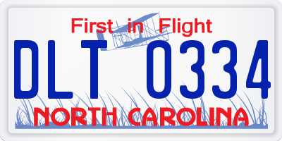 NC license plate DLT0334