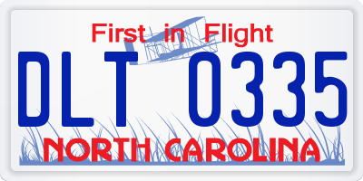 NC license plate DLT0335