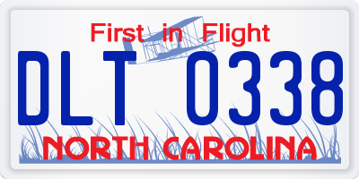 NC license plate DLT0338