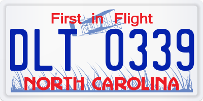 NC license plate DLT0339