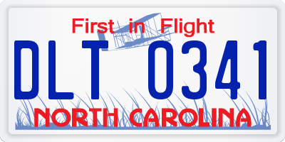 NC license plate DLT0341