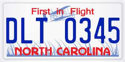 NC license plate DLT0345