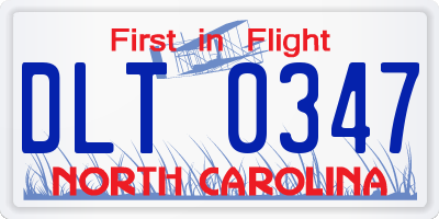 NC license plate DLT0347