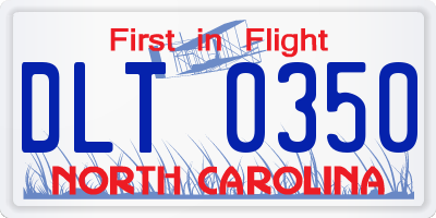 NC license plate DLT0350