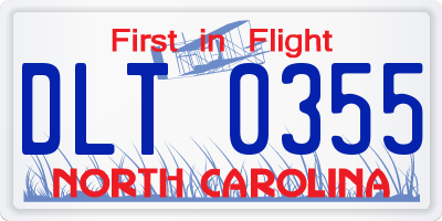 NC license plate DLT0355