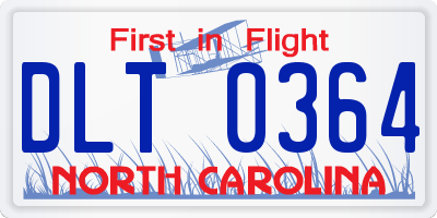 NC license plate DLT0364