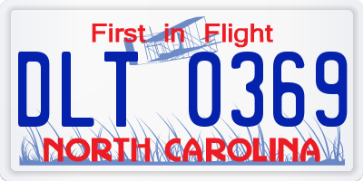 NC license plate DLT0369