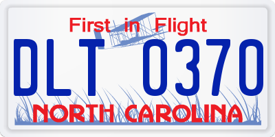 NC license plate DLT0370