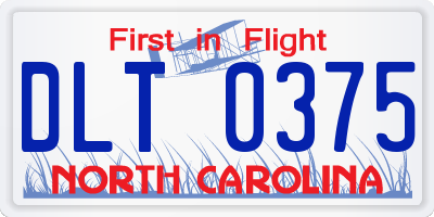 NC license plate DLT0375