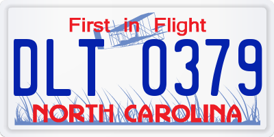 NC license plate DLT0379