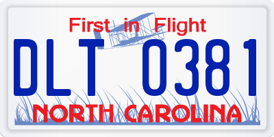 NC license plate DLT0381
