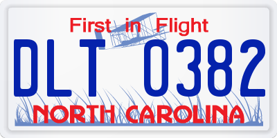 NC license plate DLT0382