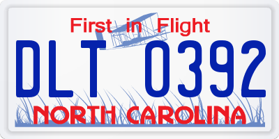 NC license plate DLT0392