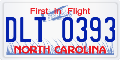 NC license plate DLT0393