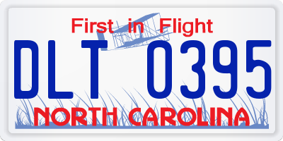 NC license plate DLT0395