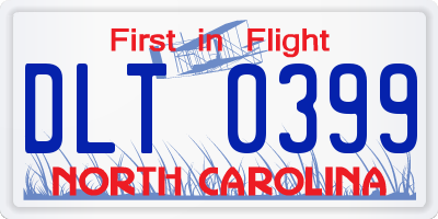 NC license plate DLT0399