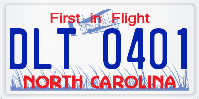 NC license plate DLT0401