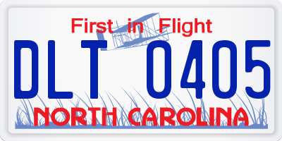 NC license plate DLT0405