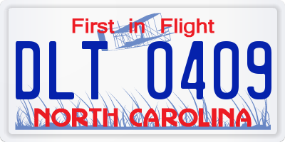 NC license plate DLT0409