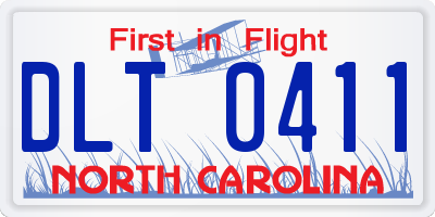 NC license plate DLT0411