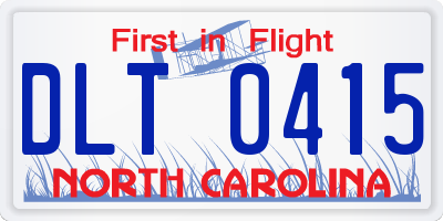 NC license plate DLT0415