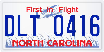 NC license plate DLT0416