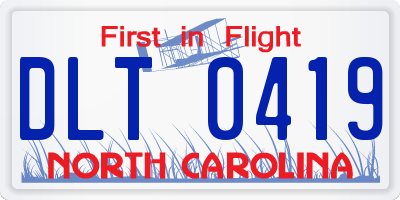 NC license plate DLT0419