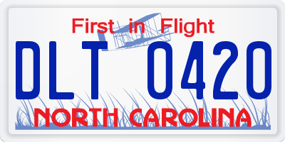 NC license plate DLT0420