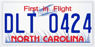 NC license plate DLT0424