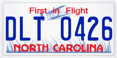 NC license plate DLT0426