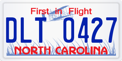 NC license plate DLT0427