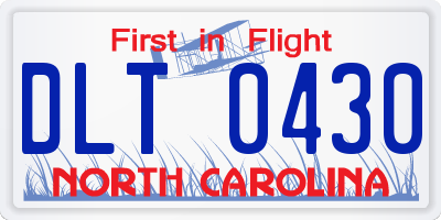 NC license plate DLT0430