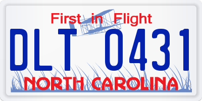 NC license plate DLT0431