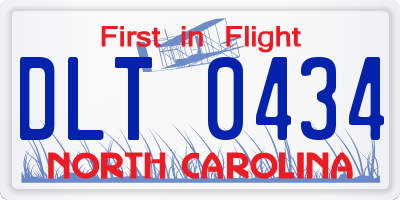 NC license plate DLT0434