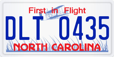 NC license plate DLT0435