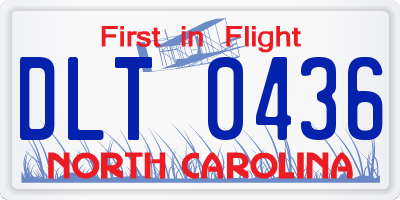 NC license plate DLT0436