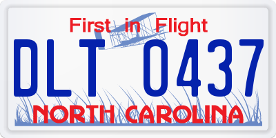 NC license plate DLT0437