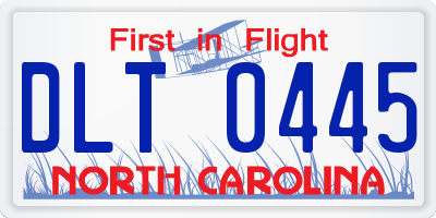 NC license plate DLT0445