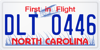 NC license plate DLT0446