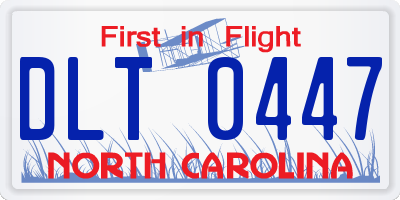NC license plate DLT0447