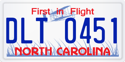 NC license plate DLT0451