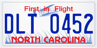 NC license plate DLT0452