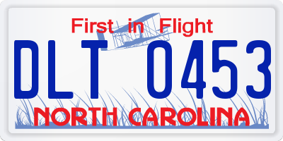 NC license plate DLT0453