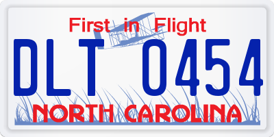 NC license plate DLT0454