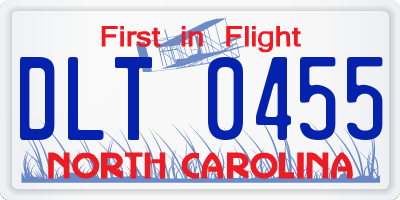 NC license plate DLT0455