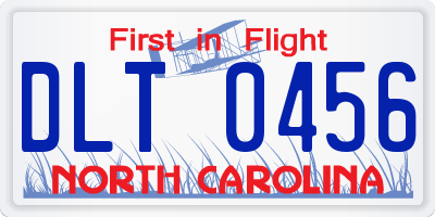 NC license plate DLT0456