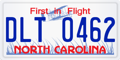 NC license plate DLT0462