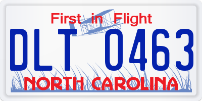NC license plate DLT0463