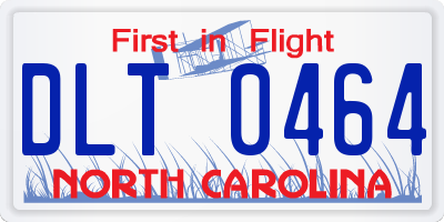 NC license plate DLT0464