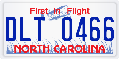 NC license plate DLT0466
